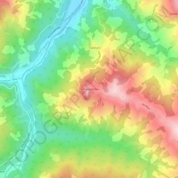 Topografische Karte Montespecchio, Höhe, Relief