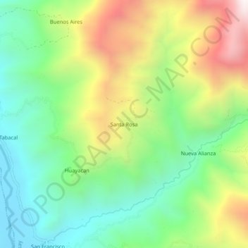 Topografische Karte Santa Rosa, Höhe, Relief