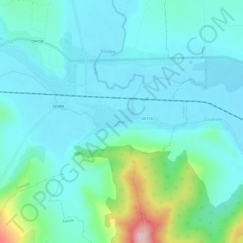 Topografische Karte Huc, Höhe, Relief