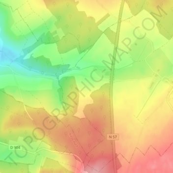 Topografische Karte Sous Vilfontaine, Höhe, Relief