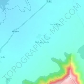 Topografische Karte Nahavi tanda, Höhe, Relief