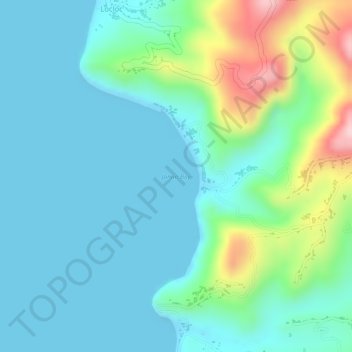 Topografische Karte Janao Bay, Höhe, Relief