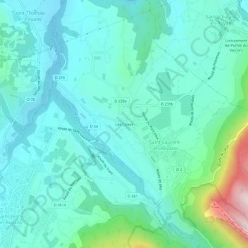 Topografische Karte Les Chaux, Höhe, Relief