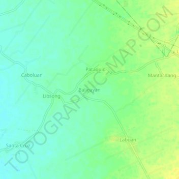 Topografische Karte Baligayan, Höhe, Relief