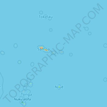 Topografische Karte American Samoa, Höhe, Relief
