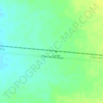 Topografische Karte Curtin, Höhe, Relief