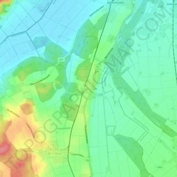 Topografische Karte Schalunen, Höhe, Relief