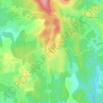 Topografische Karte La Besse, Höhe, Relief