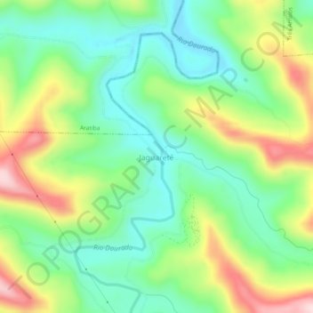 Topografische Karte Jaguaretê, Höhe, Relief
