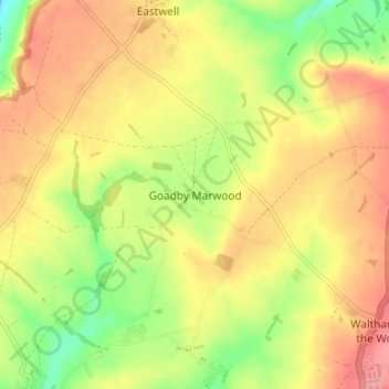 Topografische Karte Goadby Marwood, Höhe, Relief