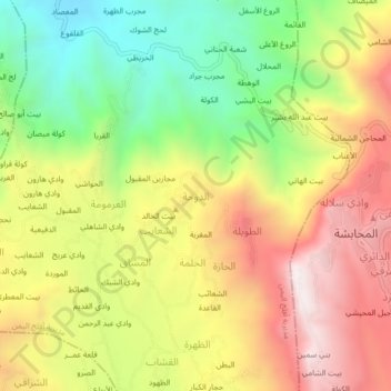 Topografische Karte الدوحة, Höhe, Relief