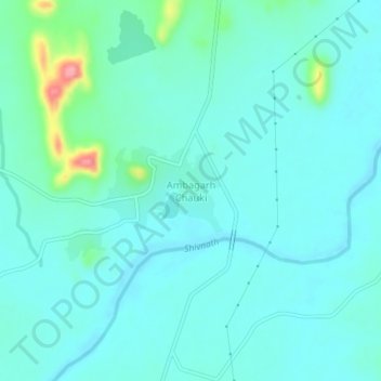 Topografische Karte Ambagarh Chauki, Höhe, Relief