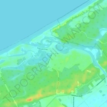 Topografische Karte Port Franks, Höhe, Relief
