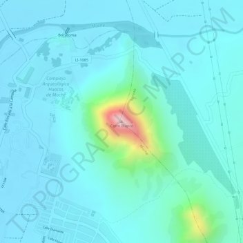 Topografische Karte Cerro Blanco, Höhe, Relief