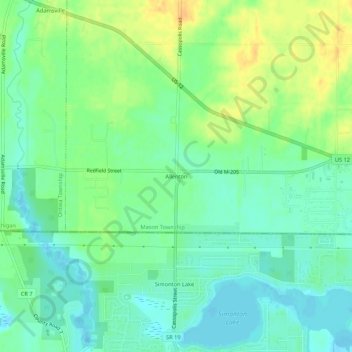 Topografische Karte Allenton, Höhe, Relief