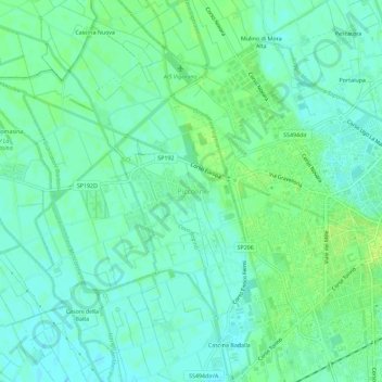 Topografische Karte Piccolini, Höhe, Relief