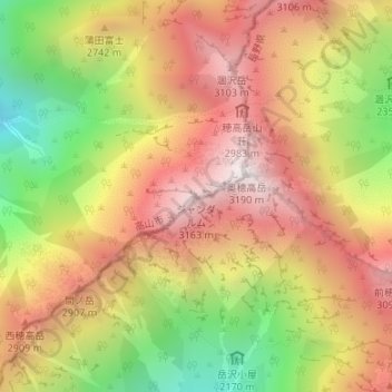 Topografische Karte Gendarme, Höhe, Relief