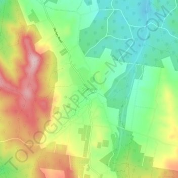 Topografische Karte Stanley, Höhe, Relief