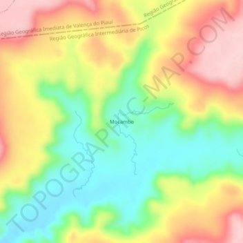 Topografische Karte Mocambo, Höhe, Relief