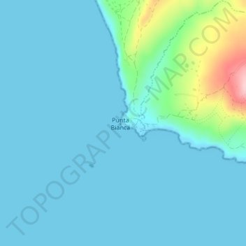 Topografische Karte Punta Bianca, Höhe, Relief
