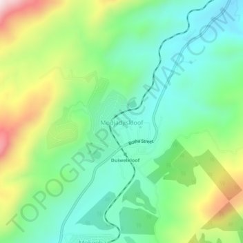 Topografische Karte Modjadjiskloof, Höhe, Relief