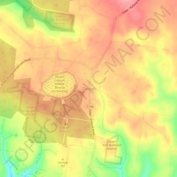 Topografische Karte Dereel, Höhe, Relief