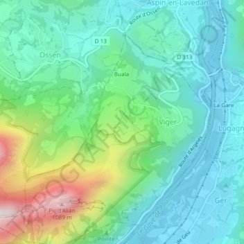 Topografische Karte Lahore, Höhe, Relief