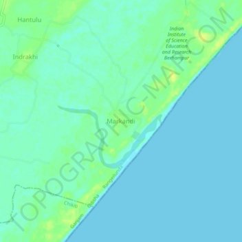 Topografische Karte Markandi, Höhe, Relief