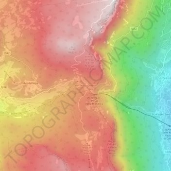 Topografische Karte Mendola, Höhe, Relief