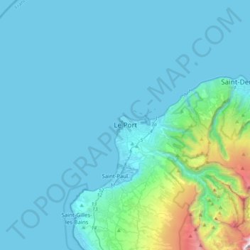 Topografische Karte Le Port, Höhe, Relief