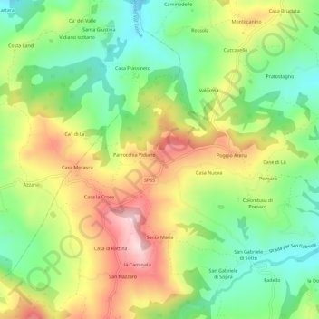 Topografische Karte Vidiano, Höhe, Relief