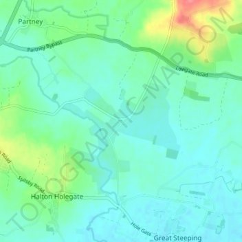 Topografische Karte Ashby by Partney, Höhe, Relief