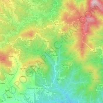 Topografische Karte Vioglio, Höhe, Relief