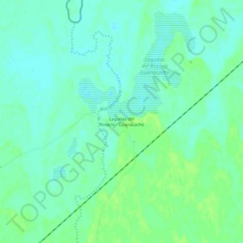 Topografische Karte Lagunas del Rosario - Guanacache, Höhe, Relief
