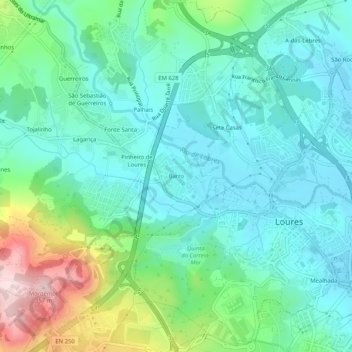 Topografische Karte Barro, Höhe, Relief