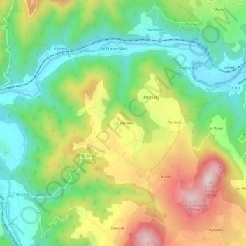 Topografische Karte La Bastide, Höhe, Relief