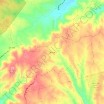 Topografische Karte Santos, Höhe, Relief