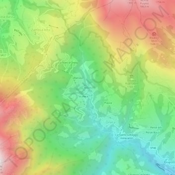 Topografische Karte Molini, Höhe, Relief