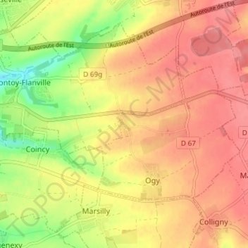 Topografische Karte Saint-Agnan, Höhe, Relief