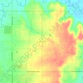 Topografische Karte New Tulsa, Höhe, Relief
