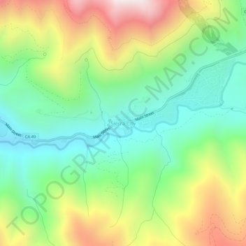 Topografische Karte Sierra City, Höhe, Relief