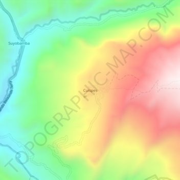 Topografische Karte Cuispes, Höhe, Relief