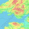 Topografische Karte West Glamorgan, Höhe, Relief
