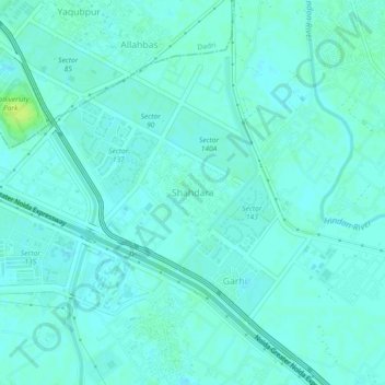 Topografische Karte Shahdara, Höhe, Relief