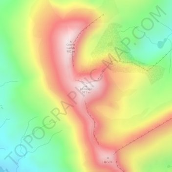 Topografische Karte Foinaven, Höhe, Relief