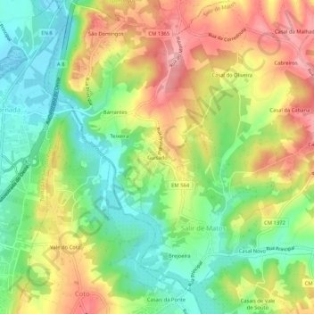 Topografische Karte Guisado, Höhe, Relief
