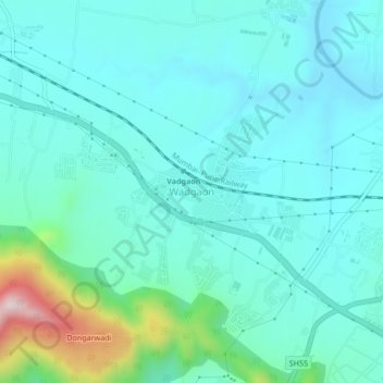 Topografische Karte Wadgaon, Höhe, Relief