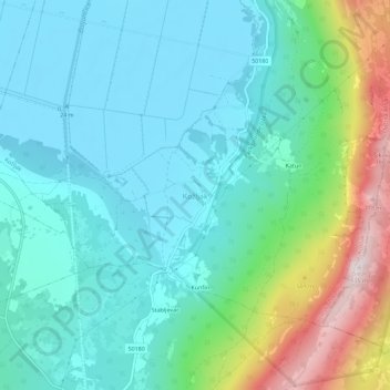 Topografische Karte Kožljak, Höhe, Relief