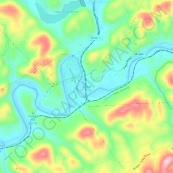 Topografische Karte Carbo, Höhe, Relief