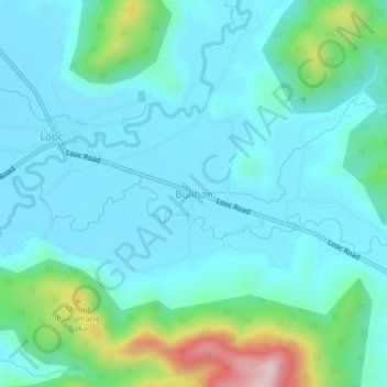 Topografische Karte Bulihan, Höhe, Relief